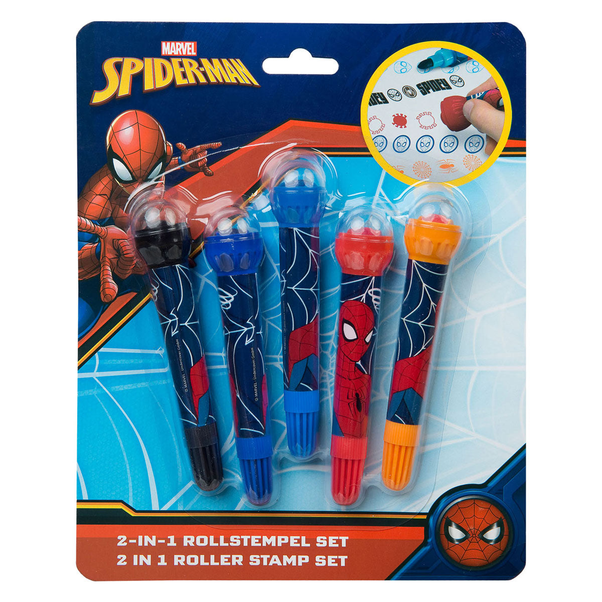 Undercover -Marker mit Roll Stamp Spiderman, 5st.