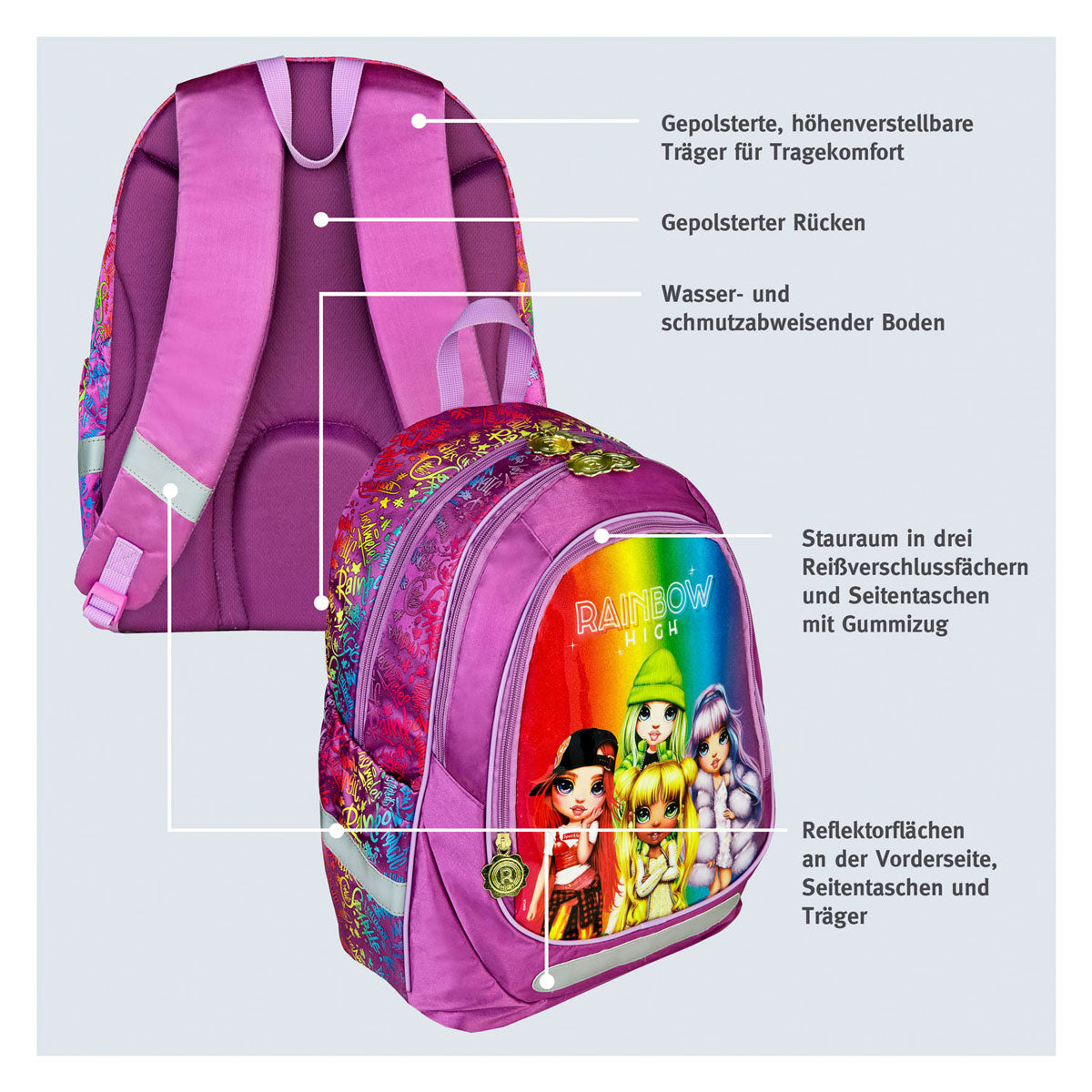 Undercover School Rucksack Rainbow High