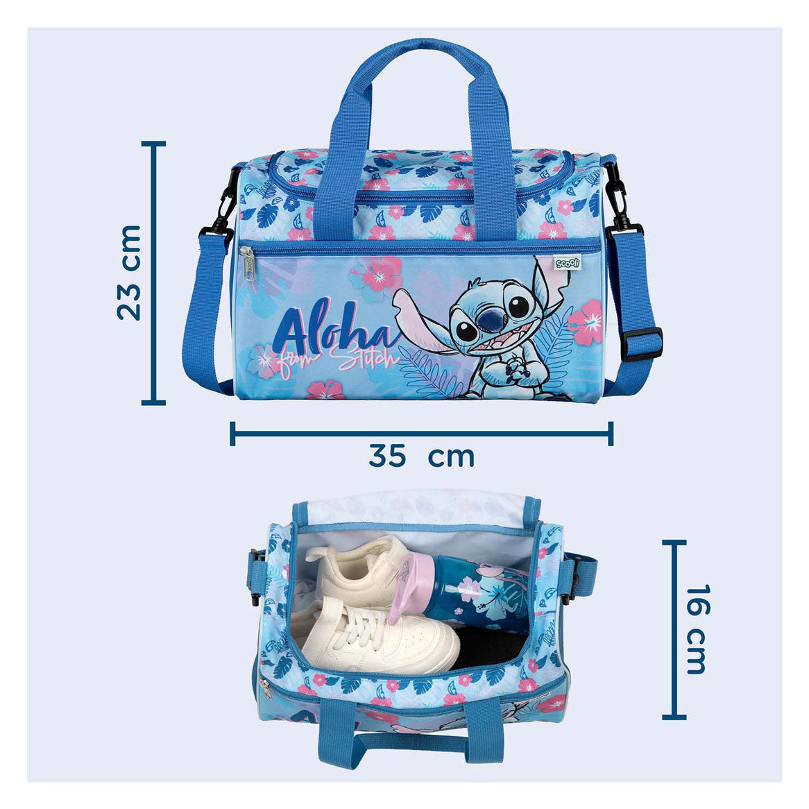 Sporttasche mit verdeckter Naht – 35 x 16 x 23 cm
