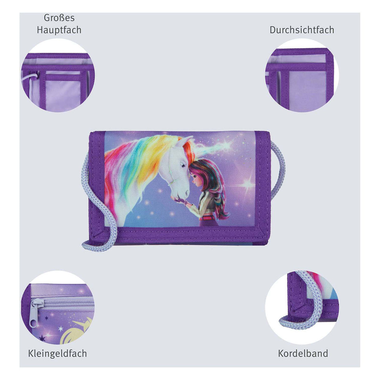 Undercover Einhorn-Akademie-Geldbörse mit Kordelzug