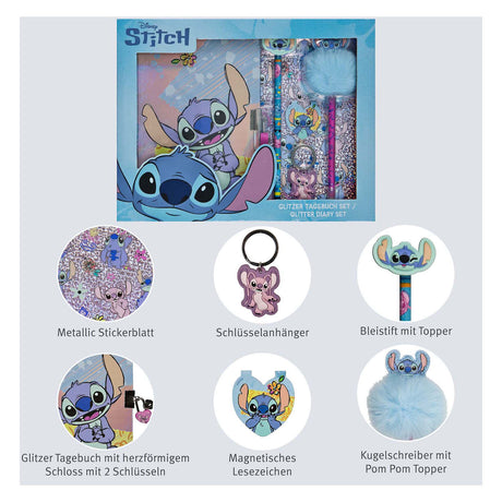 Undercover-Glitzer-Tagebuch-Set, Stich – 6-tlg.
