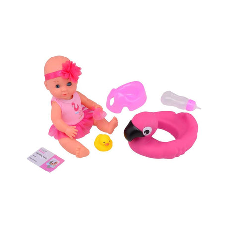 Johntoy John Toy Baby Rose Trink- und Pinkelpuppe 30 cm mit Tierschwimmband