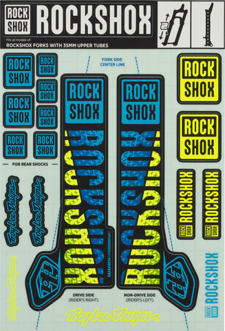RockShox Dekorset Aufkleberset blau gelb
