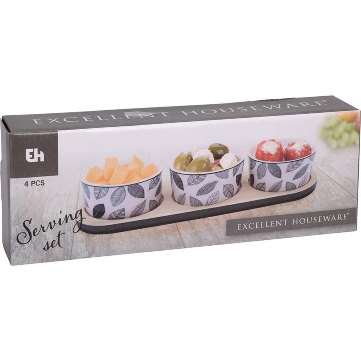 Excellent Houseware Servierset Tapas an Bord 4-teilig