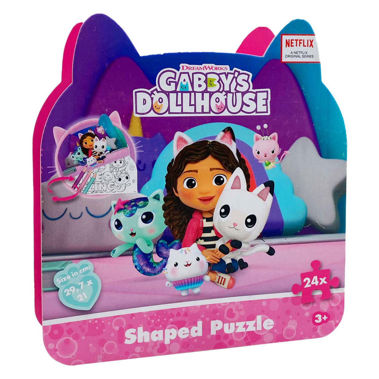 Markenloses Sans Marque Gabby's Puppenhaus-Puzzle, 24-teiliges Spielzeug in Katzenform.