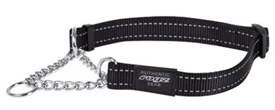 Rogz for Dogs Fanbelt Half Slip kołnierz czarny