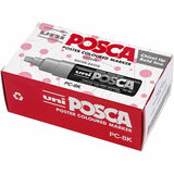 Uni-Posca-Posca-Marker, Größe PC-8k, Strichstärke 8 mm, breit, halbdeckend, verschiedene Farben, 6 Stück 1 Box