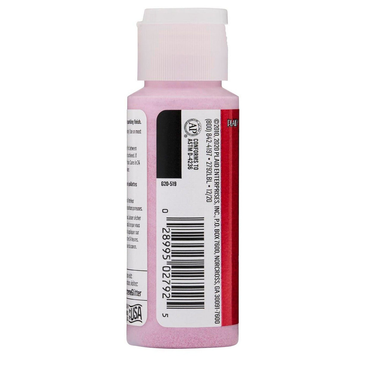 Folkart • Extrem glitzernde Acrylfarbe Rot 59 ml
