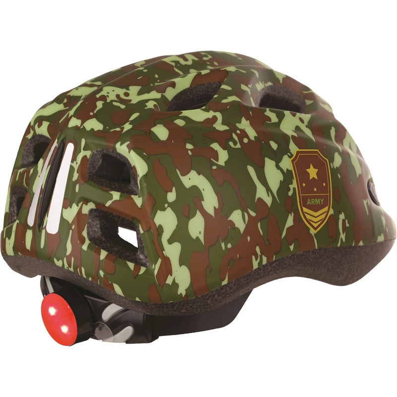 Polisport Junigoud bicycle helmet S 52-56cm army with LED light