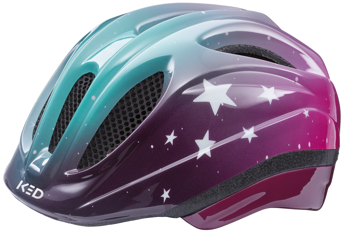 Ked Fietshelm Meggy II Trends (46-51 cm) Sterne Pink Aqua Glossy