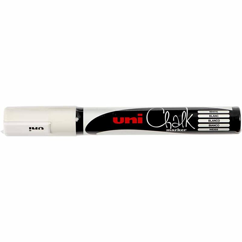 Uni-Posca-Kreidemarker, Strichstärke 1,8–2,5 mm, weiß, 1 Stück