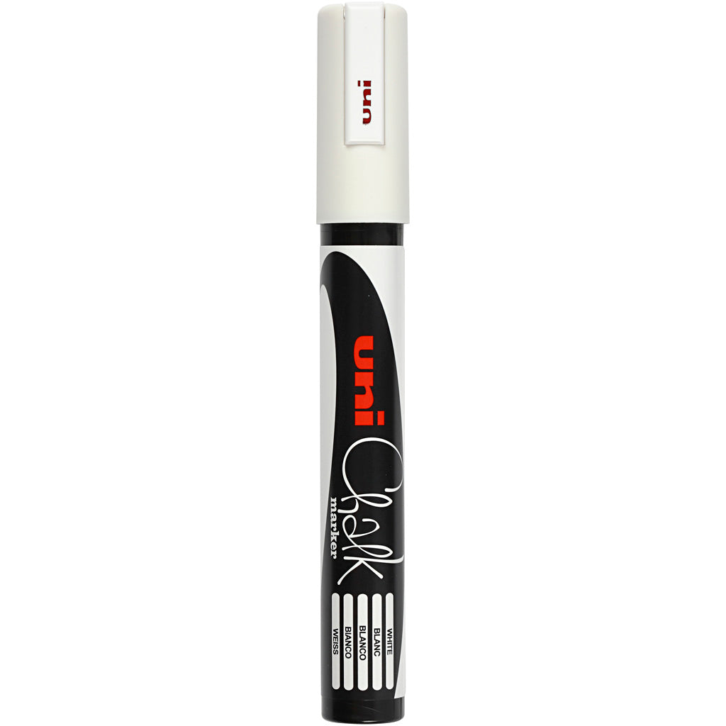 Uni-Posca-Kreidemarker, Strichstärke 1,8–2,5 mm, weiß, 1 Stück