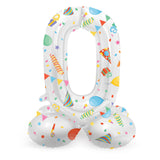 Folat bv stehender Folienballon „Frohe Party“ Nummer 0 – 72 cm