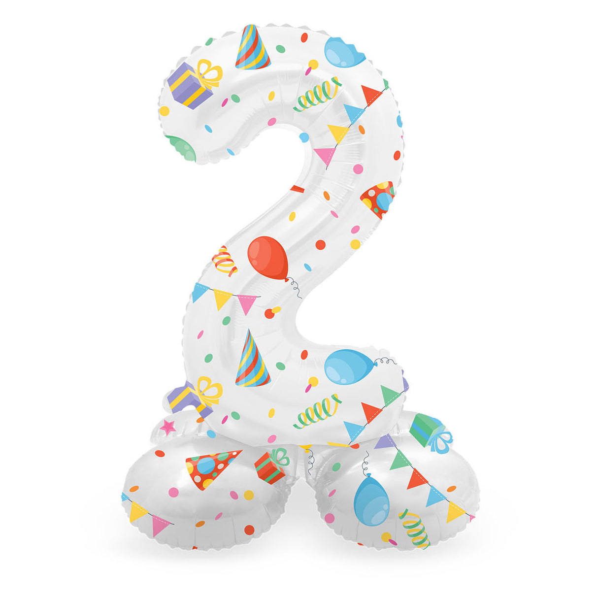 Folat bv stehender Folienballon „Frohe Party“ Nummer 2 – 72 cm
