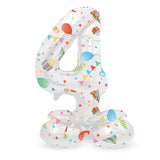 Folat bv stehender Folienballon „Frohe Party“ Nummer 4 – 72 cm