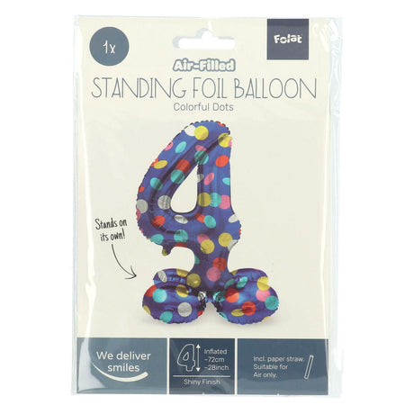 Folat BV stehende Folienballon farbenfrohe Punkte Abbildung 4 72 cm