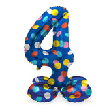 Standing foil balloon colorful dots figure 4 - 72cm