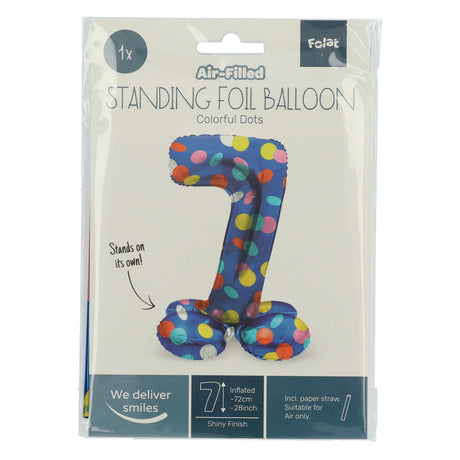 Folat bv foil ballon buts colorés figure 7 72cm