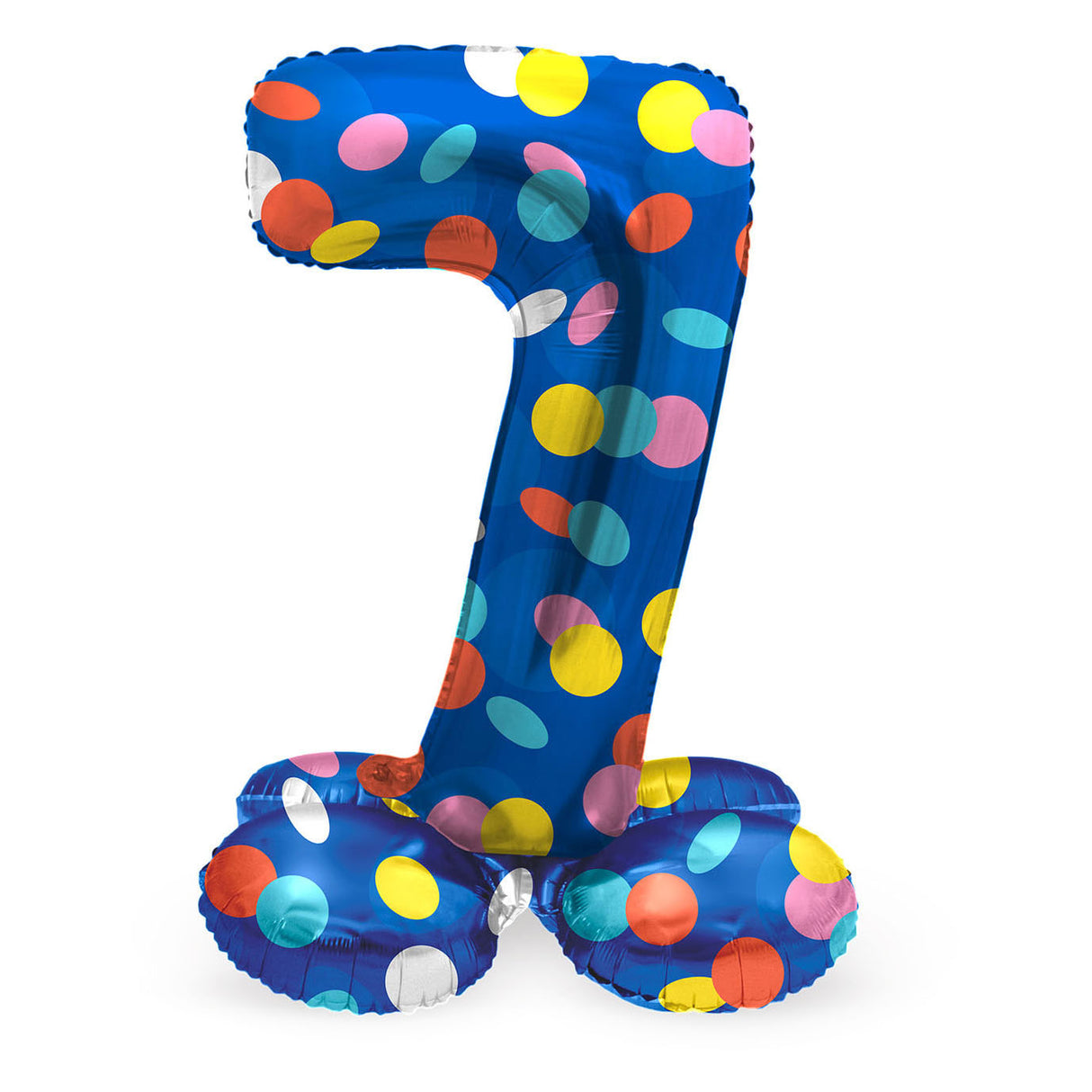 Folat bv stehender Folienballon bunte Punkte Nummer 7 – 72 cm
