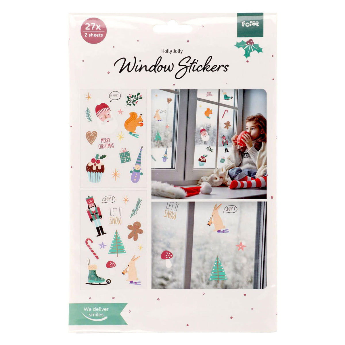 Folat bv raamstickers kerstsymbolen - 27st.