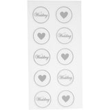 Creativ Firmenaufkleber, Herz - Hochzeit, D 25 mm, Blatt 7,8x15,5 cm, schwarz, 2 div. Blätter 1 Box