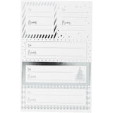 Vivi Gade Aufkleber, Blatt 9x14 cm, Maße 42x39+84x29 mm, Silber, Weiß, 4 Blatt 1 Box