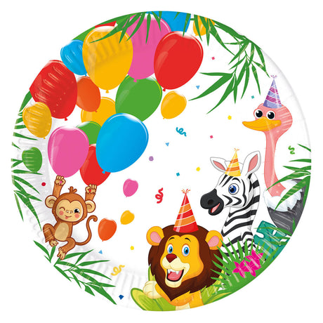 Globos Pappteller FSC Dschungelballons, 8 Stk.