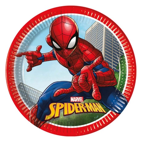 Globos Pappteller FSC Spider-Man Crime Fighter, 8 Stk.