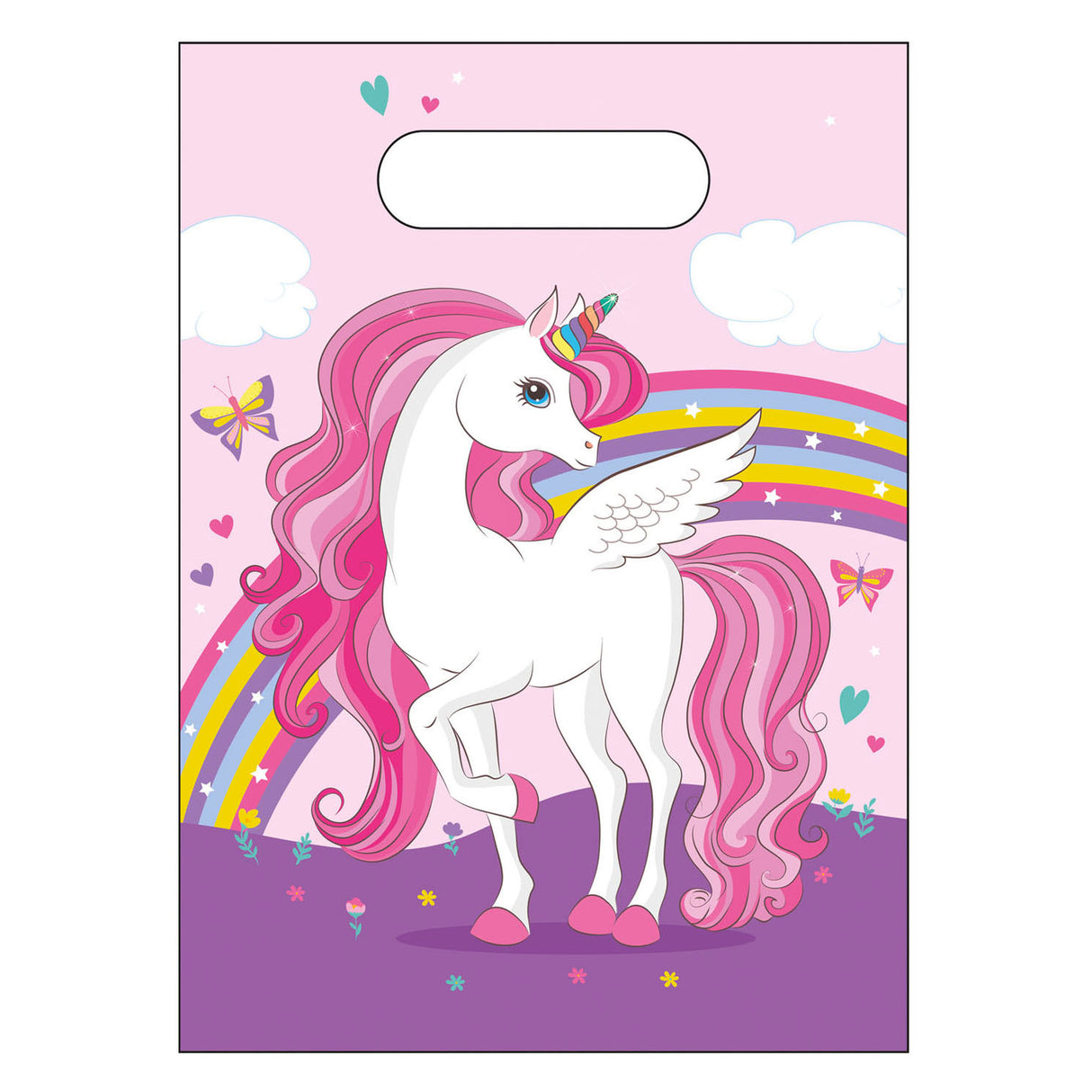 Globos Partytüten Einhorn Regenbogenfarben, 6 Stk.
