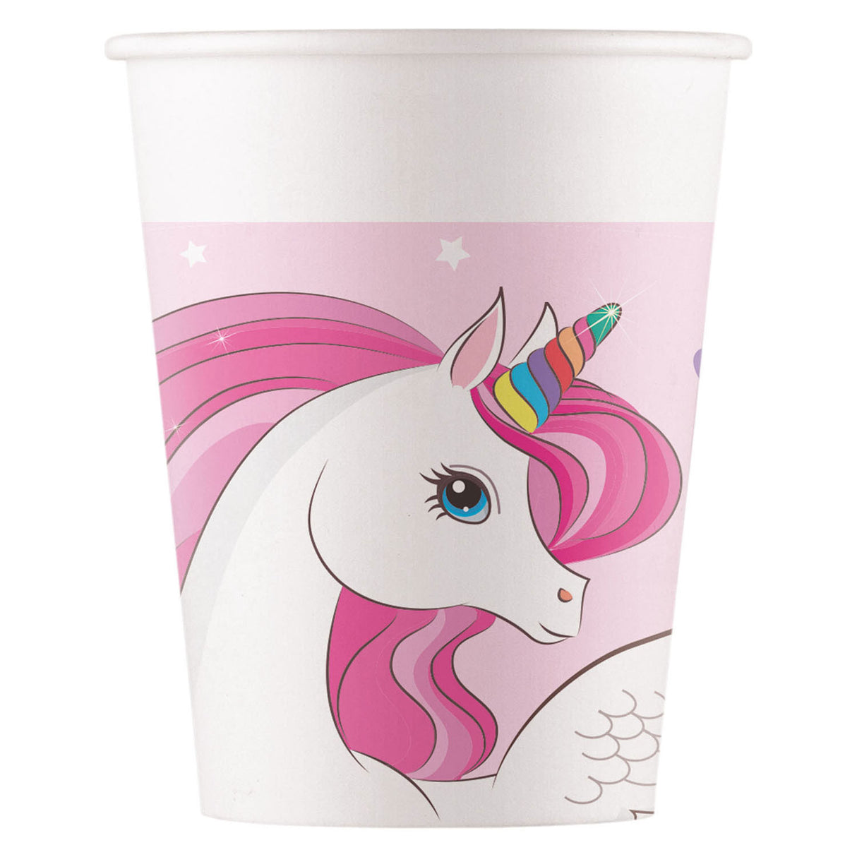 Globos Papet Cups FSC Einhorn Regenbogenfarben, 8st.