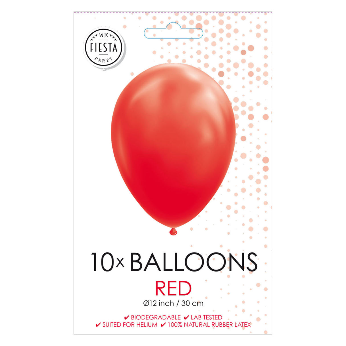 Balony Globos czerwone 30 cm, 10st.