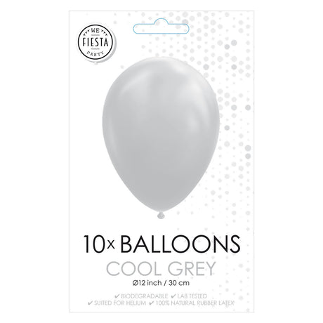 Globos -Luftballons cool grau, 30 cm, 10st.