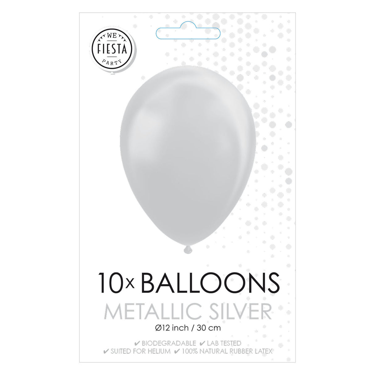 Balloon Globos Metallic Silver 30 cm, 10st.