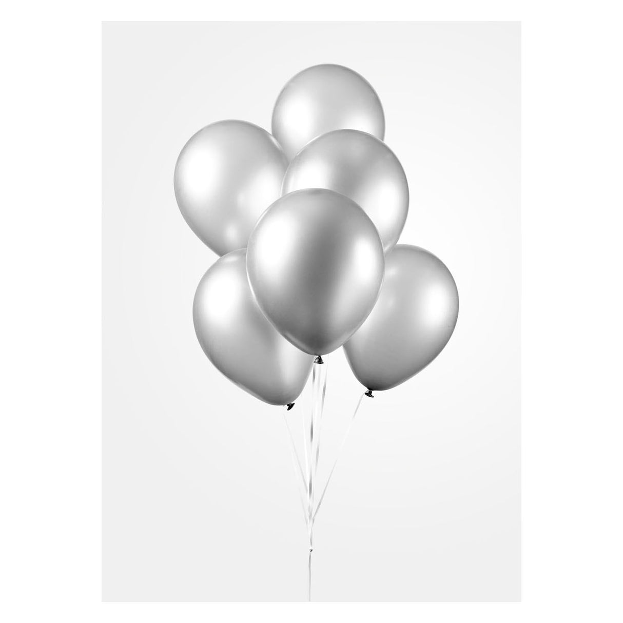 Balloon Globos Metallic Silver 30 cm, 10st.