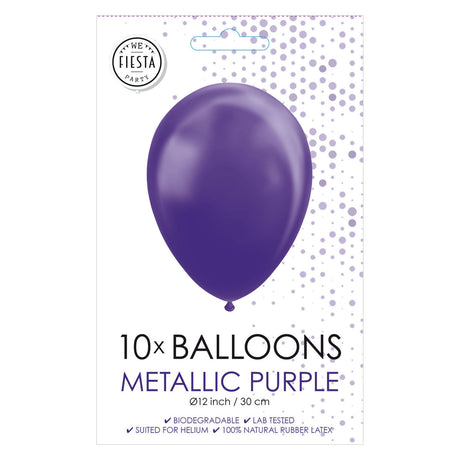 Balloons Globos Metallic Purple 30 cm, 10e.