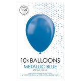 Globos ballonnen metallic blue 30cm, 10st.