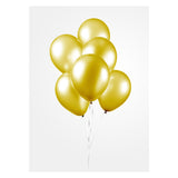 Globos balloons metallic yellow 30 cm, 10st.