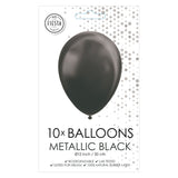 Globos balloons metallic black 30 cm, 10st.