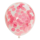 Globos Konfetti Luftballons Papierkonfetti Babyrosa 30cm, 6 Stk.