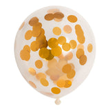 Confetti Balloons Paper Confetti Metallic Gold 30 cm, 6e.