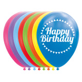 Globos globos Happy Birthday Mix Colors 30cm, 8st.