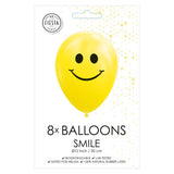 Globos Luftballons Smile Gelb 30cm, 8 Stk.