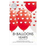 Globos Balloons Hearts Red White 30 cm, 8 ..