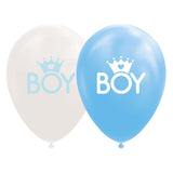 Ballonnen Zoon Baby Blauw Wit 30cm, 8st.