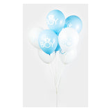 Ballonnen Zoon Baby Blauw Wit 30cm, 8st.