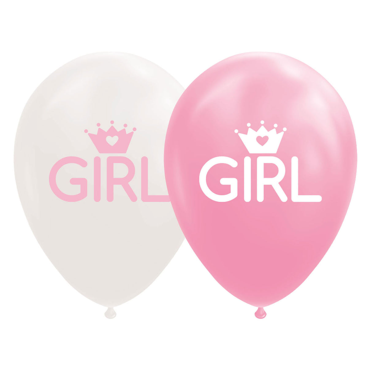 Ballons Tochter Baby Pink White 30 cm, 8st.