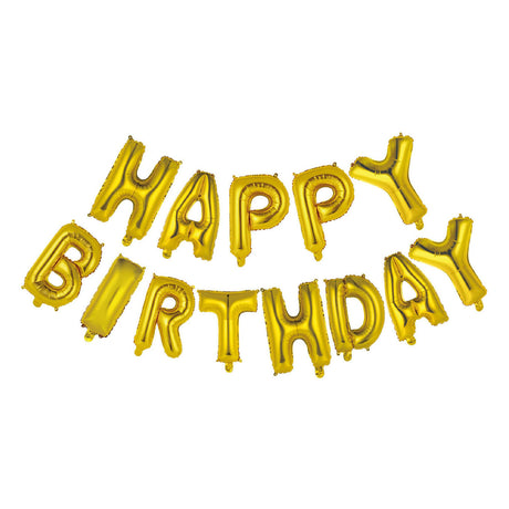 Globos Folienballon mit Text „Alles Gute zum Geburtstag“ in Gold