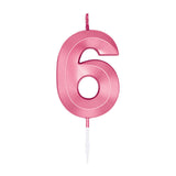 Globos taartkaars 6cm metallic licht roze no. 6