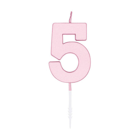Globos Kuchenkerze 4,5cm Pastellrosa Nr. 5