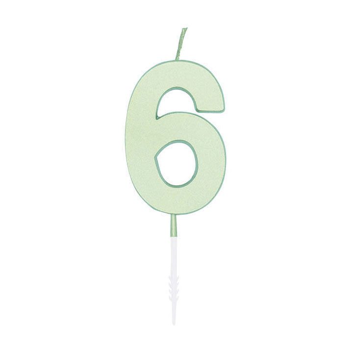 Globos Tortenkerze 4,5cm Pastell Mint Nr. 6